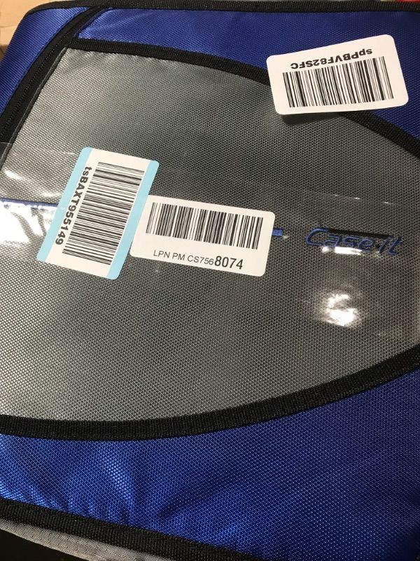 Photo 3 of Case-it Might Zip Tab Zipper Binder, 3" O-Ring with 5-Color tabs, Expanding File Folder and Shoulder Strap and Handle, D-146- Midnight Blue Midnight Blue Single
