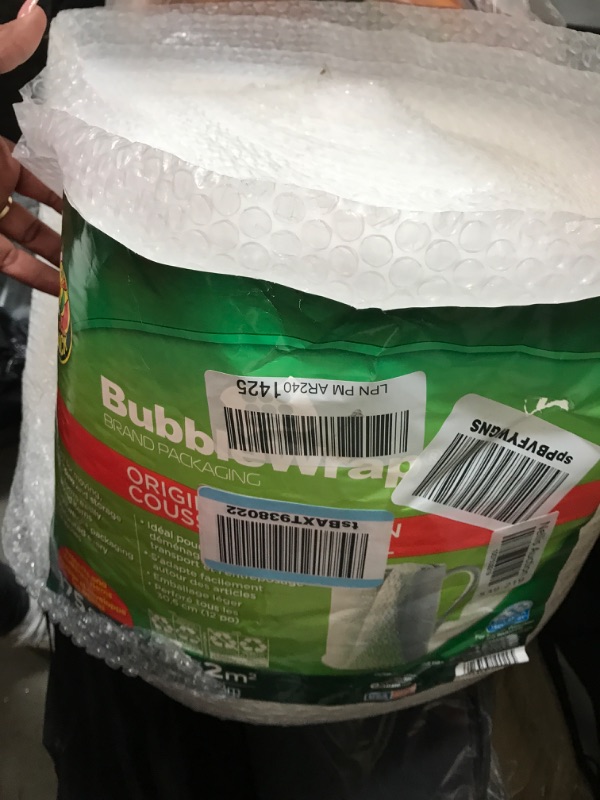 Photo 2 of Duck Brand Bubble Wrap Roll, Original Bubble Cushioning, 12" x 175', Perforated Every 12" (1053440), Clear 12 in. x 175 ft.