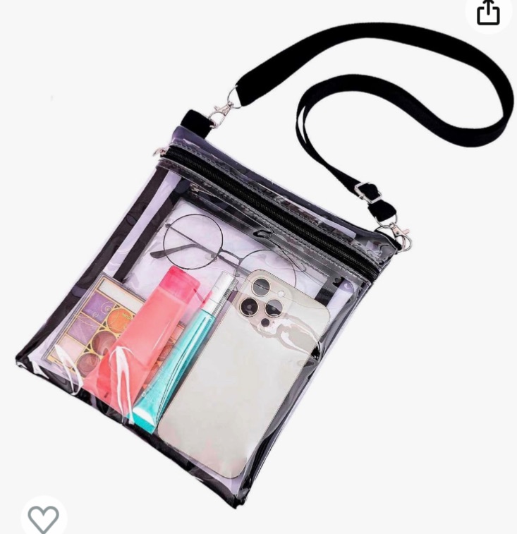 Photo 1 of bundle of 2----WJCD Clear Bag Stadium Approved PVC Concert Clear Purse Clear Crossbody Purse Bag clear bags for women,With front pocket
