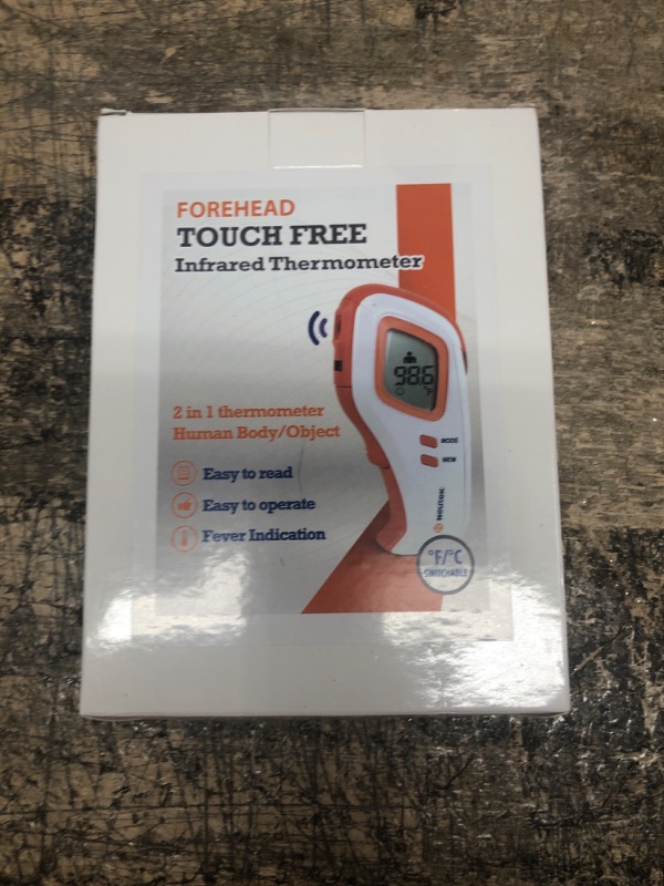 Photo 2 of Veridian Healthcare Forehead Touch-Free Infrared Thermometer | Non-Contact | Body & Object Measurements | Instant Results | Fever Indicator, Orange (09-NT1)