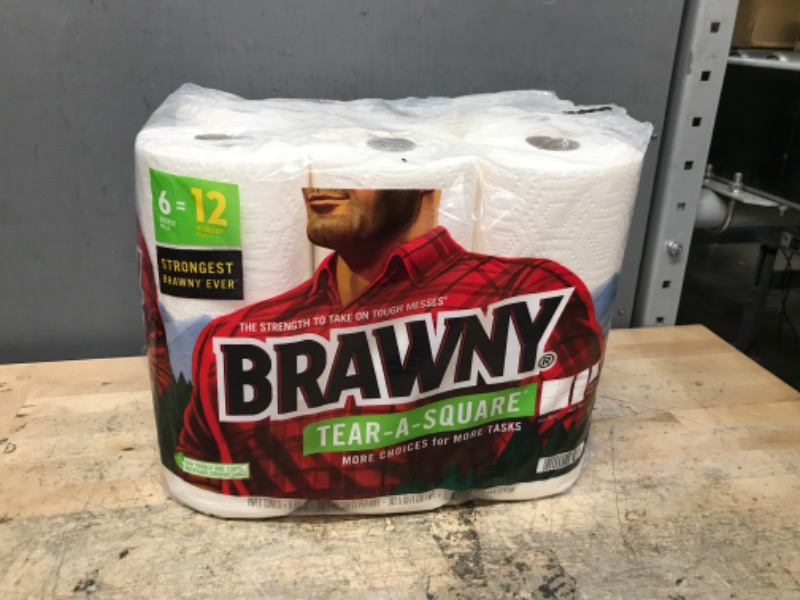 Photo 2 of Brawny® Tear-A-Square® Paper Towels, 6 Double Rolls = 12 Regular Rolls 12 Count (Pack of 1)