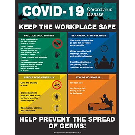 Photo 1 of COVID-19 Safety Poster Keep the Workplace Safe 22 X 17
