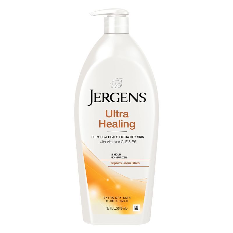 Photo 1 of 2 BOTTLES
Jergens Ultra Healing Dry Skin Moisturizer, Body and Hand Lotion for Dry Skin, for Quick Absorption into Extra Dry Skin, with HYDRALUCENCE blend, Vitamins C, E, and B5, 32 Ounce 32 Fl Oz (Pack of 2)