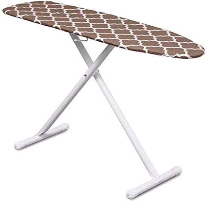 Photo 1 of **BOX CUTTER TEAR ON TOP OF COVER**
Mabel Home T-Leg Adjustable Height Ironing Board with Light-Brown/White Patterned Cotton Cover, Extra Cover

