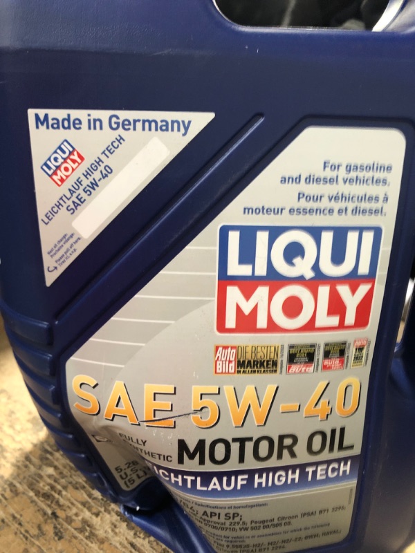 Photo 1 of Liqui Moly 2332 Leichtlauf High Tech 5W-40 Engine Oil - 5 Liter & (20002)Modifier - 300 ml Engine Oil + Modifier