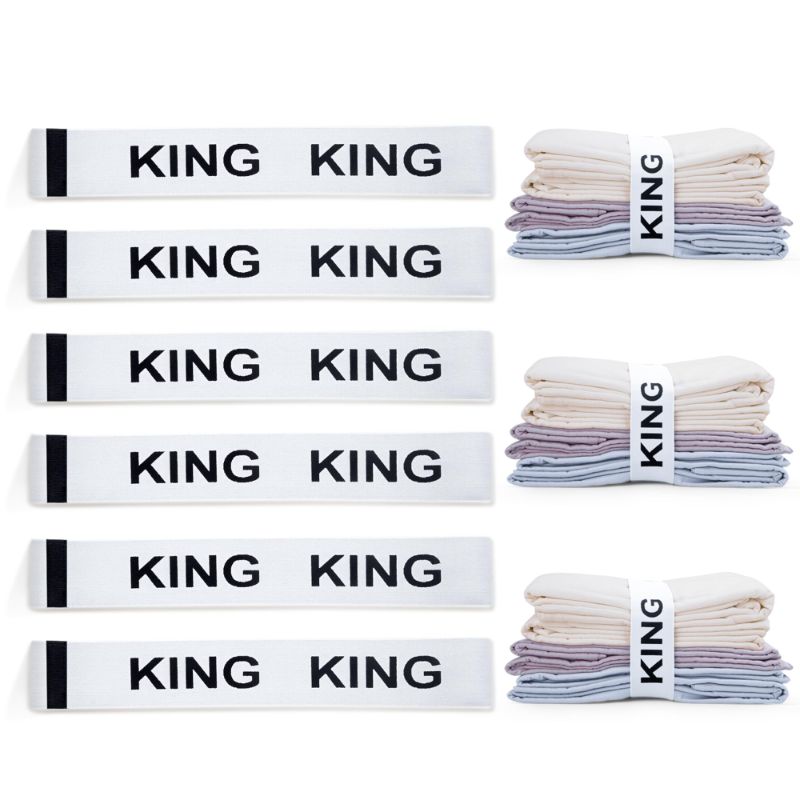 Photo 1 of 2PACK***Stuffed 6 Pieces Bed Sheet Organizer Bands, Sheet Keepers Storage Foldable for Linen Closet, Tidier Linen Mate Sheet Organizer for Wardrobe, Room, Bedsheet Sets, Pillow Cases and Duvets (King) White King-6pcs