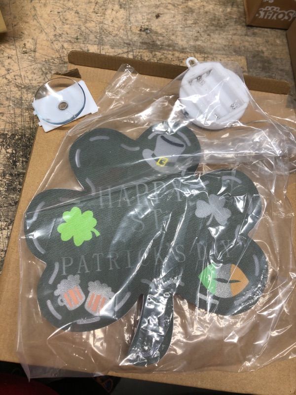 Photo 2 of 2 Pack St. Patrick's Day Decorations Window Lights with Suction Cups, Battery Operated Irish Saint Patricks Day Shamrocks Leprechaun Hat Lights with Timer for Window Wall Door Home Party Decorations