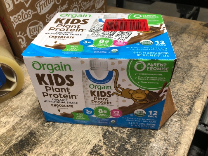 Photo 2 of *3/31/2024* Orgain Organic Kids Vegan Protein Nutritional Shakes, Chocolate - 8g of Protein, Contains Fiber and 23 Vitamins and Minerals, Plant Based, No Gluten or Soy, Non-GMO, 8 Fl Oz (Pack of 12)