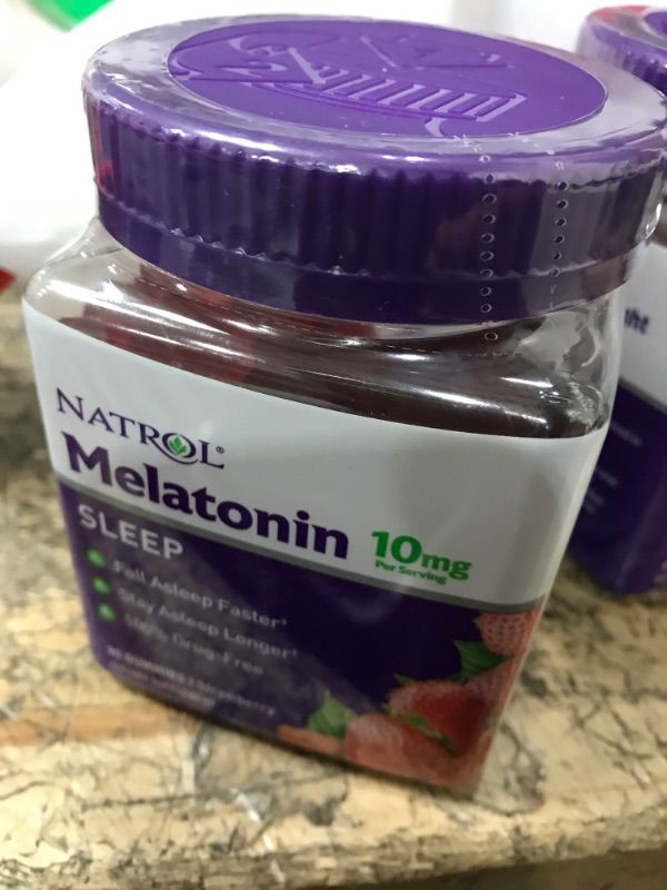 Photo 2 of 3 











































Natrol Melatonin 10mg, Dietary Supplement for Restful Sleep, 90 Strawberry-Flavored Gummies, 45 Day Supply 10mg 90 Count (Pack of 1)  2/24