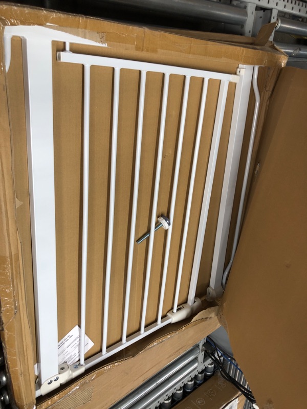 Photo 2 of BalanceFrom Easy Walk-Thru Safety Gate for Doorways and Stairways with Auto-Close/Hold-Open Features, Multiple Sizes, White 30-inch Tall, No Caps Fits 29.1 - 33.8" Wide