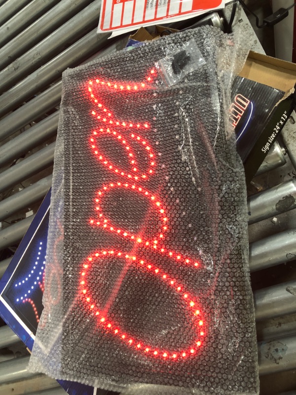 Photo 2 of Ultima LED Neon Open Sign for Business: Jumbo Lighted Sign Open with Flashing Mode – Large Indoor Electric Light up Sign for Stores (24 x 13 in) Includes Business Hours and Open & Closed Signs 24" x 13" Model 1