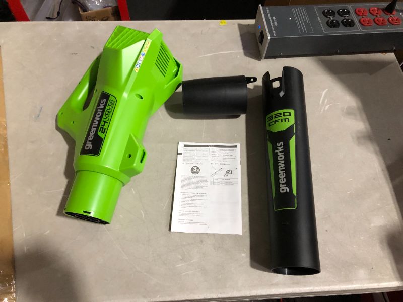 Photo 2 of ***NO BATTERIES OR CHARGER - TOOL ONLY***
Greenworks 24V Cordless Axial Leaf Blower, Tool Only