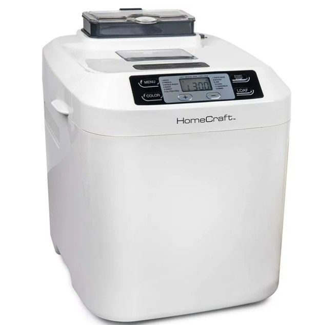 Photo 4 of ***SEE NOTES***HomeCraft HCPBMAD2WH Bread Maker with Auto Fruit & Nut Dispenser Makes 2 Lb. Loaf Size, 3 Crust Options, 12 Programmable Settings, White
