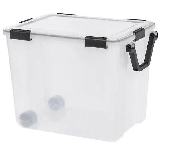 Photo 1 of 103 Qt. WeatherPro Storage Box in Clear
