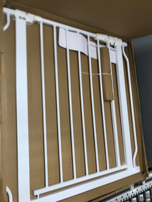 Photo 2 of ( two pack) BalanceFrom Easy Walk-Thru Safety Gate for Doorways and Stairways with Auto-Close/Hold-Open Features, Multiple Sizes, White 30-inch Tall, No Caps Fits 29.1 - 33.8" Wide