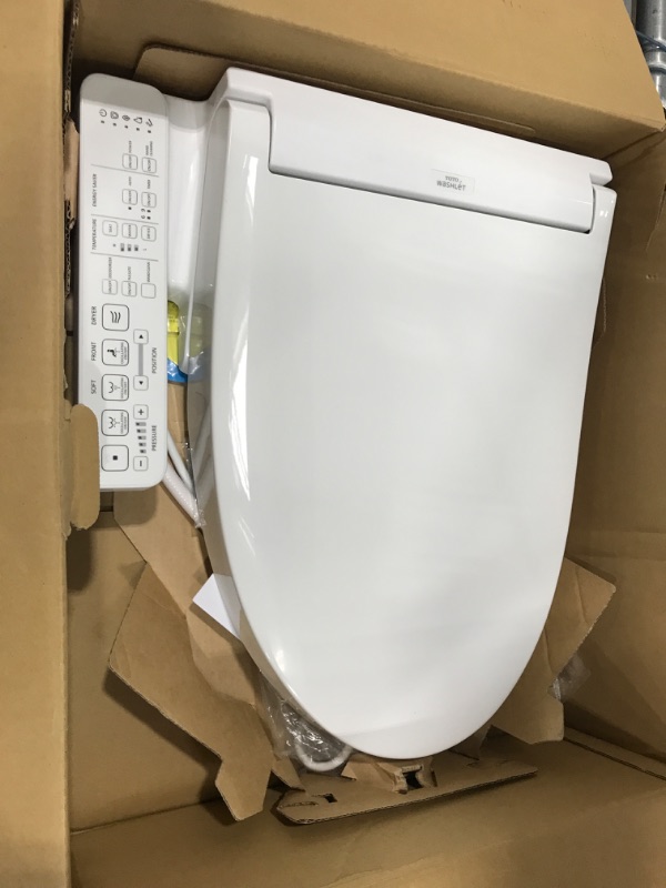 Photo 2 of **USED**
TOTO SW3074#01 WASHLET C2 Electronic Bidet Toilet Seat with PREMIST and EWATER+ Wand Cleaning, Elongated, Cotton White C2 Elongated Cotton White