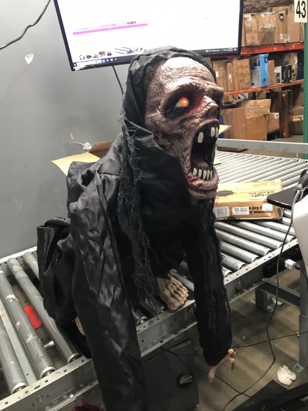 Photo 6 of **USED**
Haunted Hill Farm 3.7-ft. Animatronic Zombie, Red LED Eyes, Poseable, Battery, Banshee