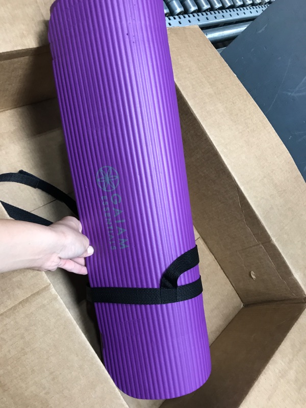 Photo 2 of **USED**
Gaiam Essentials Thick Yoga Mat Fitness & Exercise Mat with Easy-Cinch Yoga Mat Carrier Strap, 72"L x 24"W x 2/5 Inch Thick