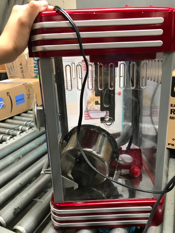 Photo 8 of **USED**
Nostalgia Retro Table-Top Popcorn Maker, 10 Cups, Hot Air Popcorn Machine with Measuring Cap, Oil Free, Retro Red Tabletop