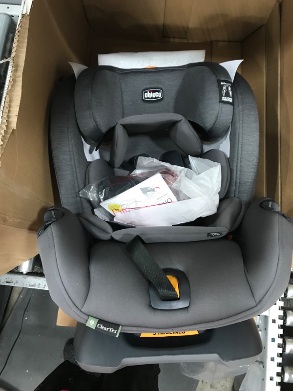 Photo 2 of Chicco OneFit ClearTex All-in-One Car Seat, Rear-Facing Seat for Infants 5-40 lbs, Forward-Facing Car Seat 25-65 lbs, Booster 40-100 lbs, Convertible Car Seat | Slate/Grey