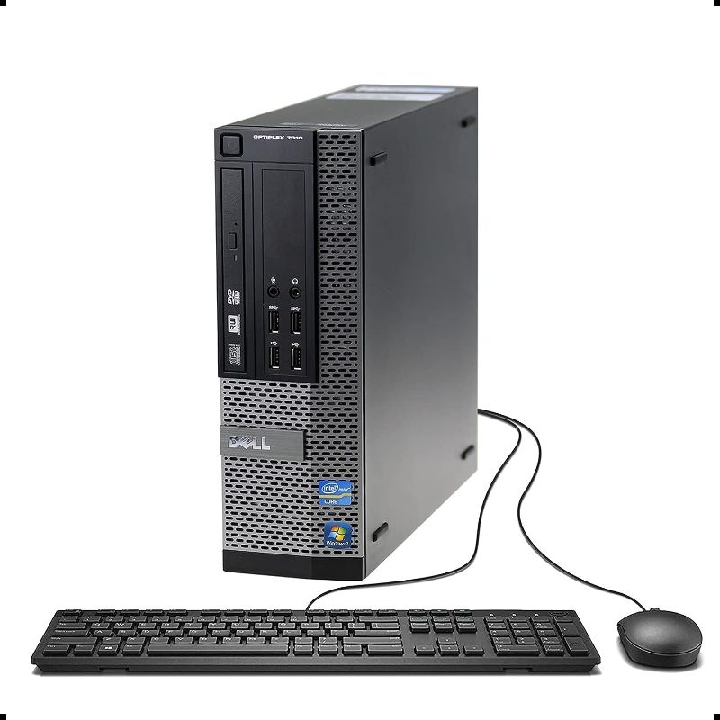 Photo 1 of Dell Optiplex 7010 Desktop Computer - Intel Core i7 Up to 3.8GHz Max Turbo Frequency, 16GB DDR3, New 1TB SSD, Windows 10 Pro 64-Bit, WiFi, USB 3.0, DVDRW, 2X Display Port (Renewed)
