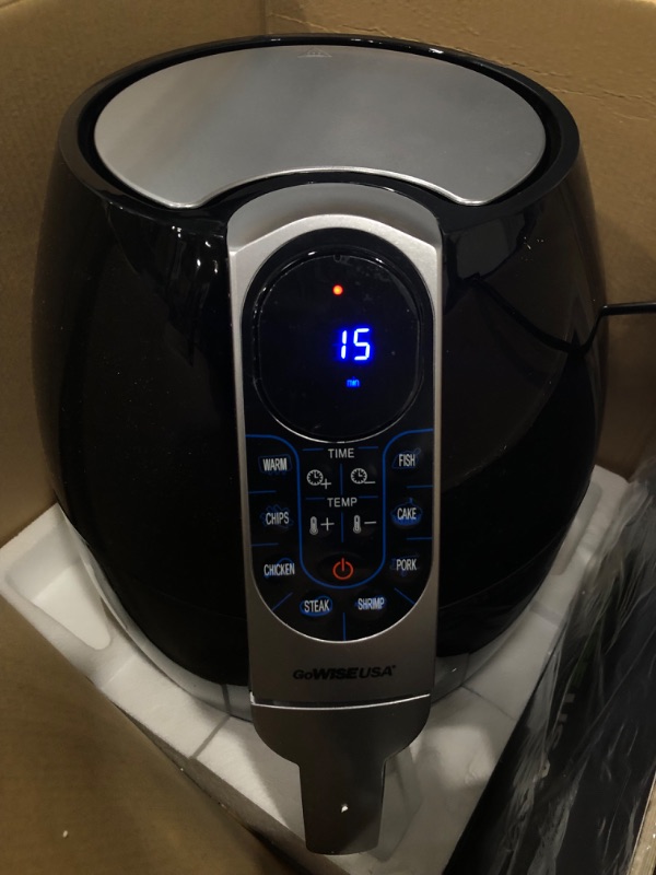 Photo 2 of 5.0 qt. Black Electric Air Fryer with 8-Presets with Recipe Book