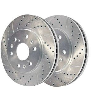 Photo 1 of 1 Pair**TRQ Brake Rotor & Premium Posi Semi Metallic Pads Front BRA74039
