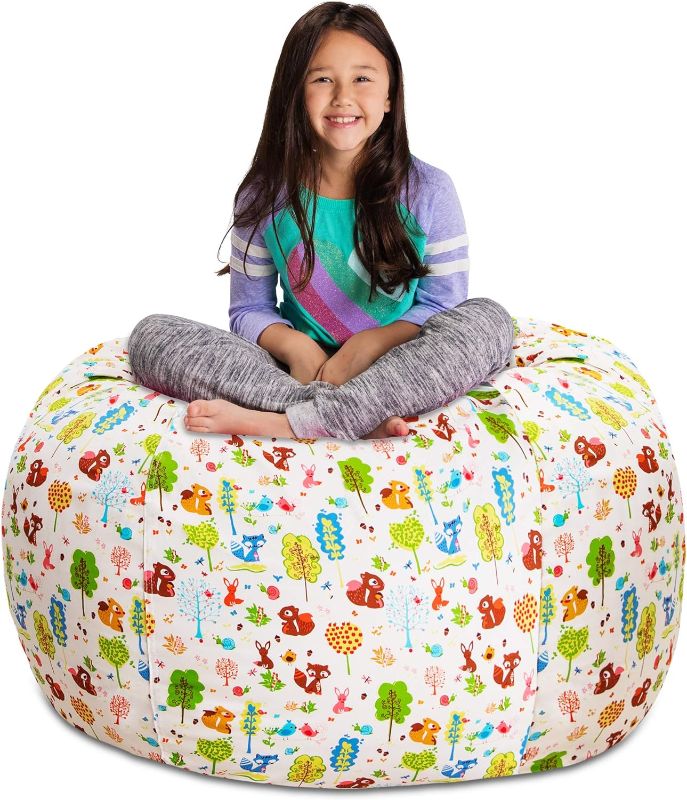Photo 1 of 
Posh Stuffable Kids Stuffed Animal Storage Bean Bag Chair Cover - Childrens Toy Organizer, X-Large 48" - Canvas Animals Forest Critters
Size:Canvas Animals Forest Critters