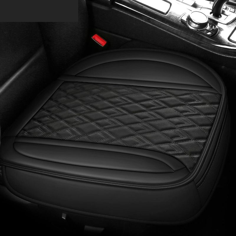 Photo 1 of  Luxury PU Car Seat Covers Protector for Front Seat Bottom,Compatible with 90% Vehicles (Black-1 Piece)…

