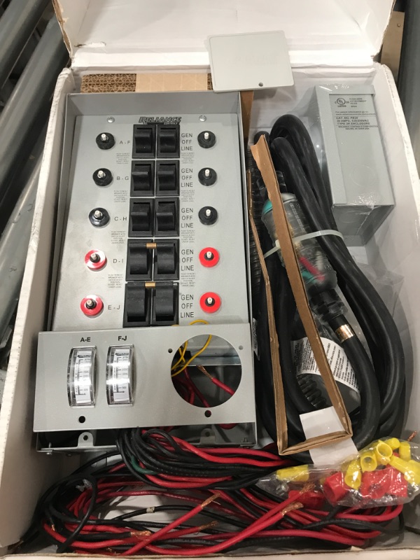 Photo 2 of Reliance Controls 31410CRK Pro/Tran 10-Circuit 30 Amp Generator Transfer Switch Kit,Gray & Champion 25-Foot 30-Amp 250-Volt Generator Power Cord for Manual Transfer Switch (L14-30P to L14-30R)