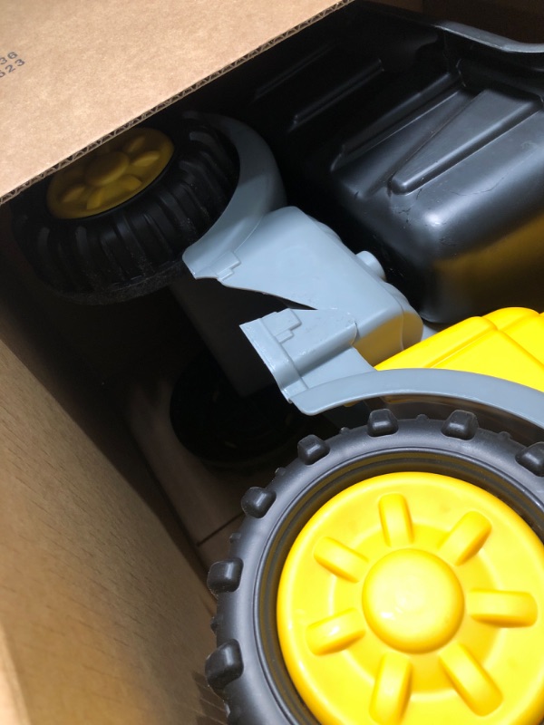 Photo 3 of American Plastic Toys Kids’ Yellow Gigantic Dump Truck, Tilting Dump Bed, Knobby Wheels, and Metal Axles Fit for Indoors and Outdoors, Haul Sand, Dirt, or Toys, for Ages 2+