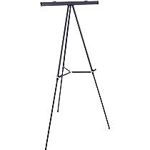 Photo 1 of Amazon Basics High Boardroom Black Aluminum Flipchart Whiteboard and Display Easel Stand with Adjustable Height Telescope Tripod, Black, 35 x 2 x 28 Inches Lightweight Board Easel