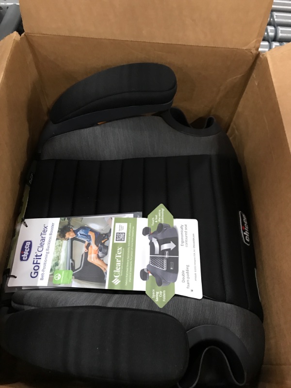 Photo 2 of Chicco GoFit ClearTex Backless Booster Car Seat - Shadow | Black Shadow GoFit with ClearTex No Chemicals