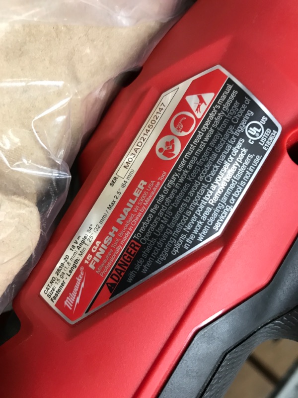 Photo 3 of 15 GAUGE FINISH NAILER 2839-20