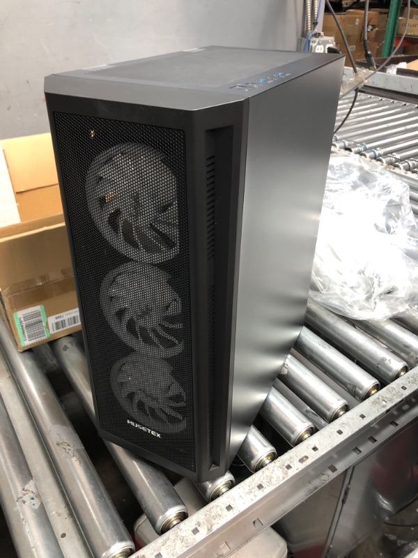 Photo 1 of MUSETEX ATX PC Case Pre-Install 6 PWM ARGB Fans, Mid Tower Gaming Case with Opening Tempered Glass Side Panel Door, Mesh Computer Case, TW8