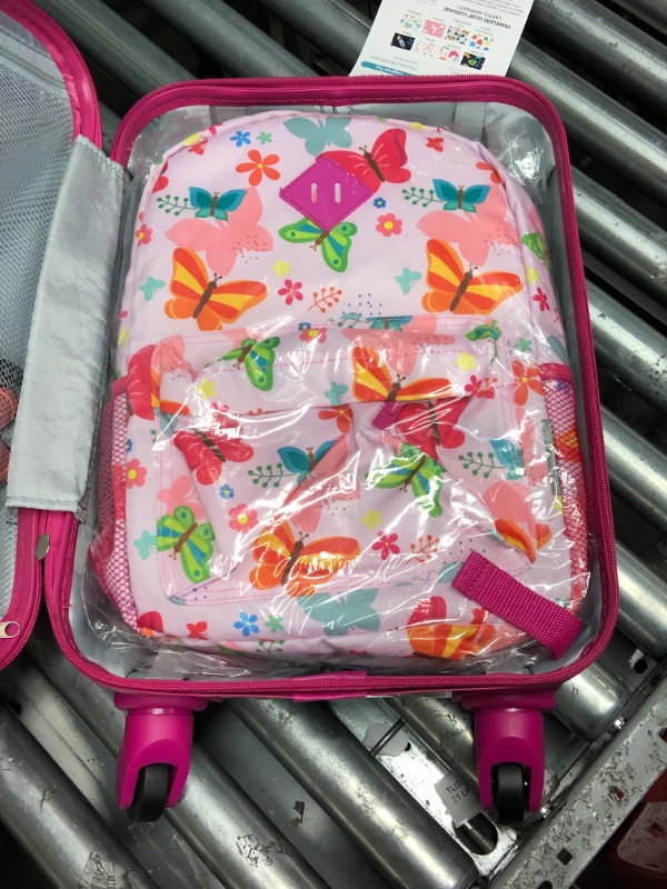Photo 3 of "missing neck pillow" Travelers Club Kids' 5 Piece Luggage Travel Set, Butterfly