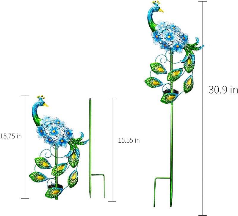 Photo 1 of **DAMAGE**MISSING PARTS**
Afirst Solar Outdoor Lights Decorative - Solar Garden Stakes peacock Decorative Lights