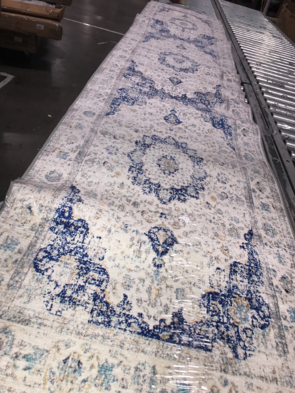 Photo 1 of 10' X 2' Verona Vintage Persian Runner Rug  BLUE