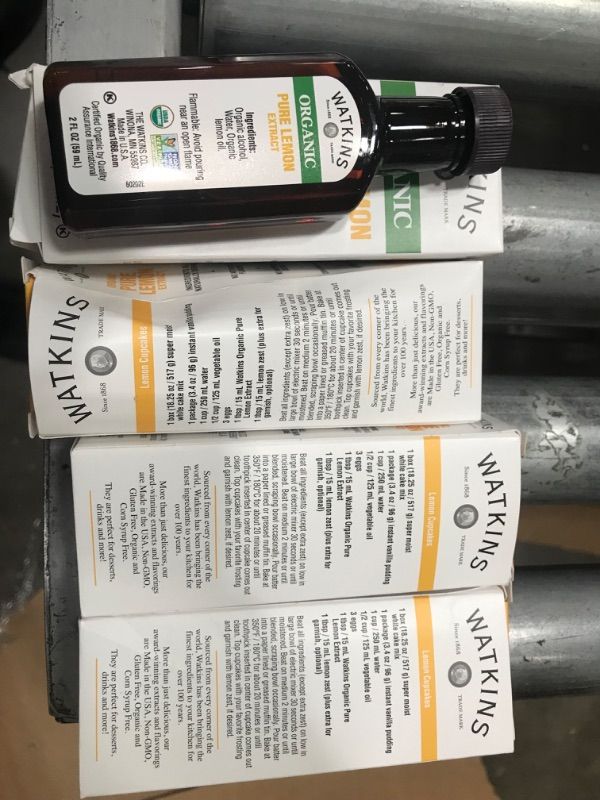 Photo 2 of 4PK--Watkins Organic Pure Lemon Extract, Non-GMO, Kosher, 2 oz. Bottle, Organic Pure Lemon Extract 2 Fl Oz 