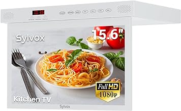 Photo 1 of SYLVOX 15.6" Kitchen Smart TV Flap Down Screen TV Android 11.0 Supports LED Clock Alarm Clock WiFi & Wireless Connection, Storage Design, can be Installed in The Bottom of The Cabinet (KT16A0KGGA)
