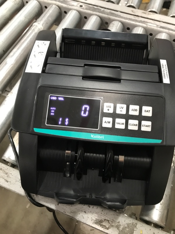 Photo 2 of Kolibri Money Counter Machine - 1,500 bills per min, advanced counterfeit detection, set up in minutes, Add and Batch Modes, Cash Counter with LCD Display,