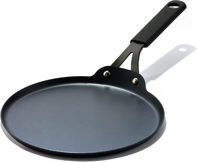 Photo 1 of **USED** **DIRTY/BURNT SURFACE** OXO Obsidian Pre-Seasoned Carbon Steel, 10" Crepe and Pancake Griddle Pan 