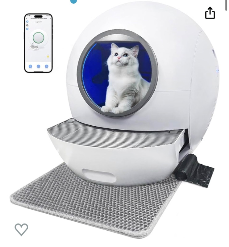 Photo 1 of *UNABLE TO FULLY TEST** KungFuPet Self-Cleaning Cat Litter Box, Automatic Cat Litter Box for Multi Cats, Extra Large Smart Litter Box with Mat & Liner, APP Control/Safety Protection/Odor Removal [Upgrade Version]