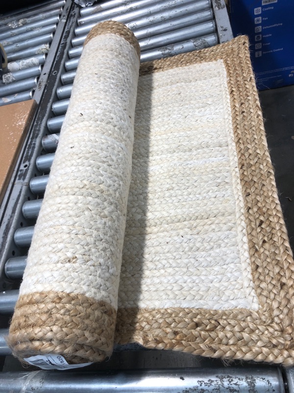 Photo 2 of 32" x 72" whiteoff/ jute woven rug 