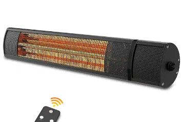 Photo 1 of 1500-Watt Wall Mounted Outdoor Metal Electric Patio Heater with Remote Control
