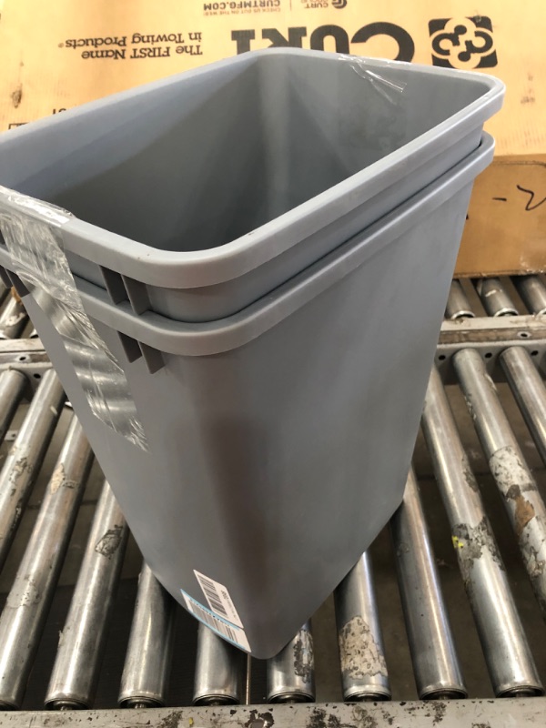 Photo 1 of 2-pk grey 17" mini trash cans 