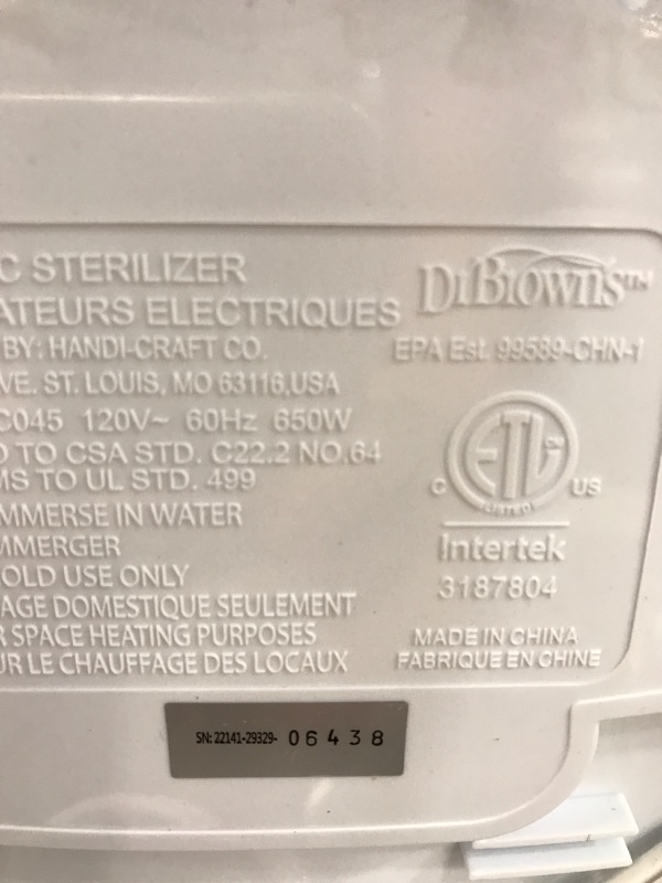 Photo 3 of Dr. Brown's Deluxe Electric Sterilizer for Baby Bottles and Other Baby Essentials
