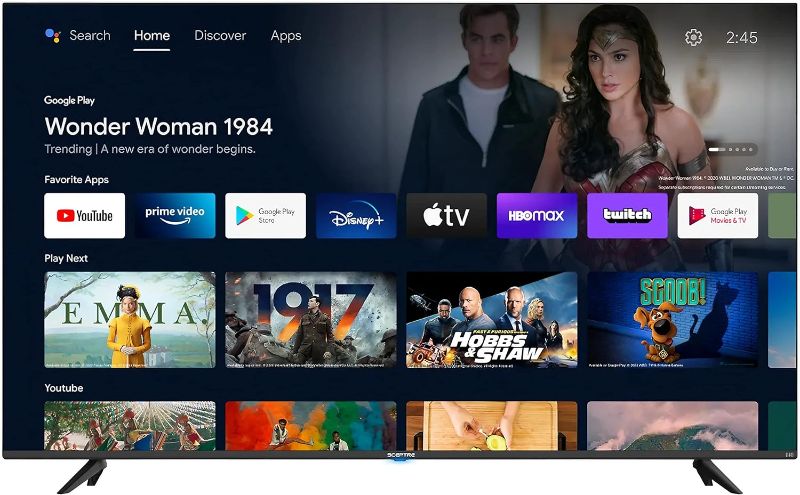 Photo 1 of Sceptre Smart 55-inch 4K UHD Google TV with Voice Remote HDR Google Assistant Build-in Chromecast, Machine Black A Series 2023
