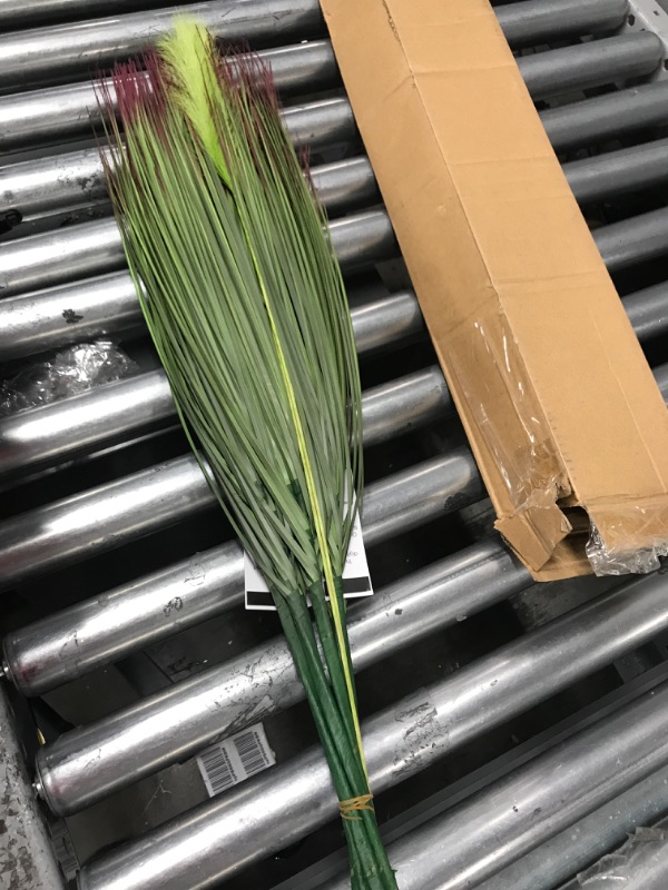 Photo 2 of 27" Fake Onion Grass, Artificial Plants, Tall Plant, Shrub, 6 Bundles, 2 Bonus Reed Grasses, Faux Bush, Green, Room Decor, Greenery for Office, House, Patio, Kitchen, Indoor, Outdoor, Realistic