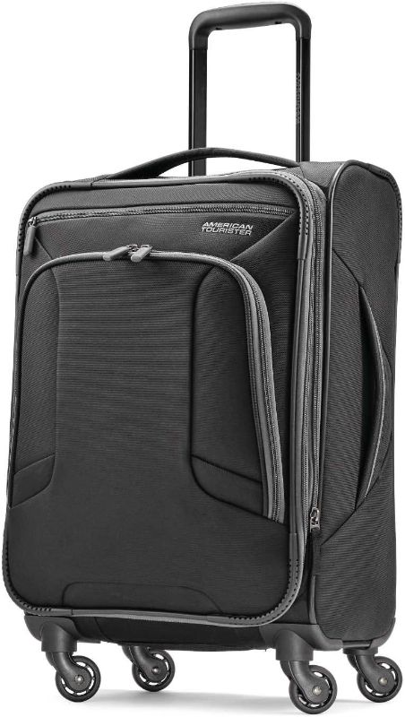 Photo 1 of American Tourister 4 Kix Expandable Softside Luggage with Spinner Wheels, Black/Grey, Carry-On 21-Inch